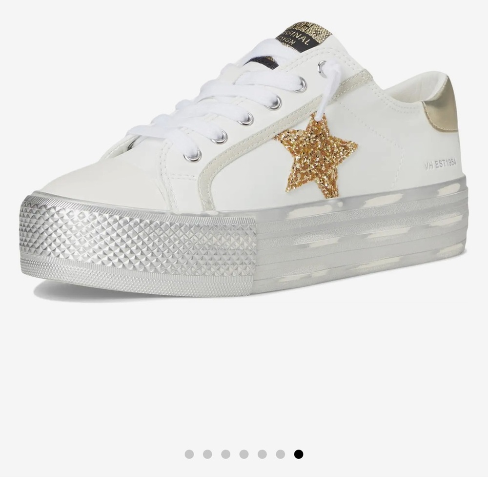 Vintage Havana White and Gold Star Sneakers - Picture 2 of 16